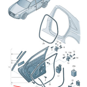 AUDI A8 4H Rear Right Outer Door Seal Rubber 4H0839718C ORIGINAL