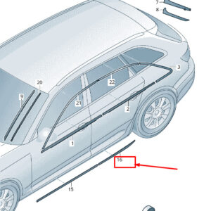 AUDI A4 Avant B9 Rear Left Door Molding 8W9853969 GRU 8W9853969GRU ORIGINAL