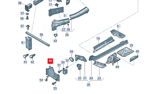 AUDI Q8 4MN Floor End Support Cover 4M8803598B ORIGINAL