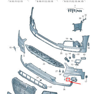 AUDI A4 B9 Front Left Bumper Headlight Washer Cover 8W0955275BGRU ORIGINAL