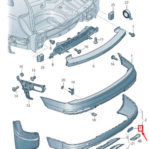 AUDI Q7 4L Rear Left Bumper Towing Eye Cover 4L0807449AQ94 ORIGINAL