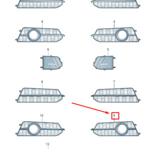 AUDI A6 Avant C7 Front Left Bumper Air Guide Grille 4G0807647E9B9 ORIGINAL