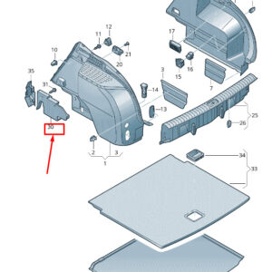 AUDI Q3 F3 Rear Right Trunk Trim Panel Insert 83F863424A ORIGINAL