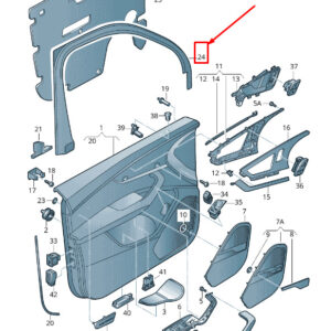 AUDI Q7 4M Front Right Door Window Frame Trim 4M08675884PK ORIGINAL