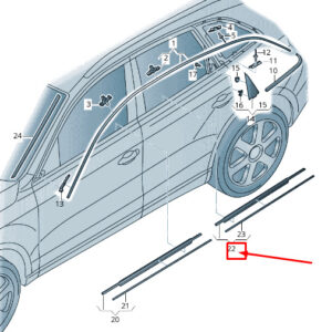 AUDI Q5 8R Rear Right Door Window Slot Seal 8R0853764HT94 ORIGINAL