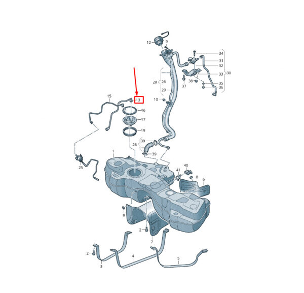 AUDI Q8 4MN Fuel Feed Line 4M0201220J ORIGINAL