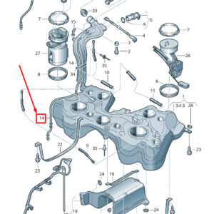 AUDI TT 8J Right Upper Fuel Tank Breather Line 8J0201163B ORIGINAL