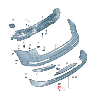 AUDI Q5 FY Rear Left Bumper Towing Eye Cover 80A8074414W3 ORIGINAL