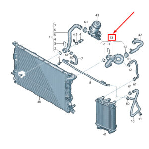 AUDI Q5 8R Left Coolant Hose With Quick Release Coupling 8R0122101P ORIGINAL