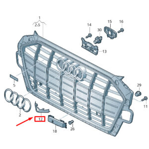 AUDI A4 Avant B9 Radiator Grille Cover Cap 8W0853140J9B9 ORIGINAL