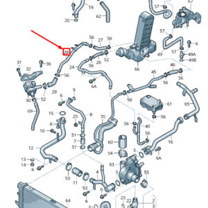AUDI Q7 4L Engine Coolant Pipe 057121064B ORIGINAL
