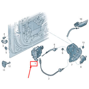 AUDI A8 4N Front Right Door Lock LHD 4N1837016C ORIGINAL