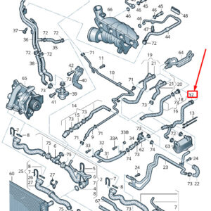 AUDI TT 8J Coolant Hose With Quick Release Coupling 8J0121073D ORIGINAL