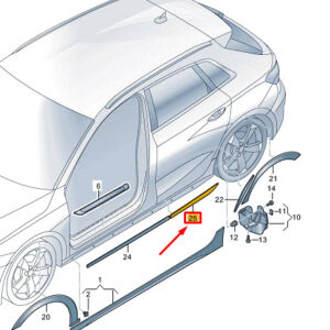 AUDI A3 Sportback 8Y Rear Left Door Cover 8Y4853969X7L ORIGINAL