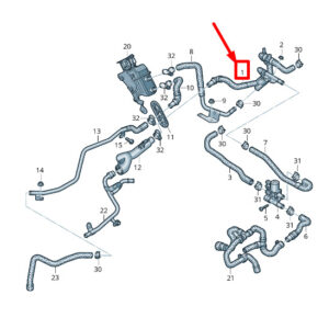 AUDI Q5 FY Coolant Pipe With Coolant Hose 80C819342C ORIGINAL