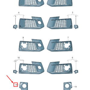 AUDI Q7 4M Front Right Bumper Trim 4M0807126MX3 4M0807126 MX3 ORIGINAL