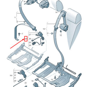 AUDI Q8 4MN Rear Right Seat Belt Buckle 80A857754FMNB ORIGINAL