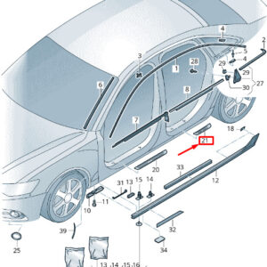 AUDI A6 C7 Rear Right Sill Trim Strip 4G0853376A9B9 4G0853376A 9B9 ORIGINAL