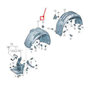 AUDI RS7 Sportback 4G Front Right Inner Arch Liner 4G8821172F ORIGINAL
