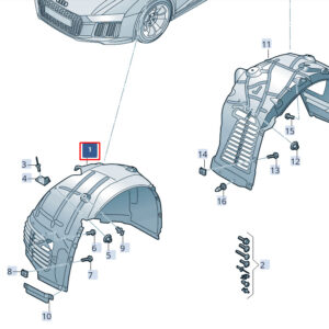 AUDI R8 4S Front Left Inner Arch Liner 4S0821171D ORIGINAL
