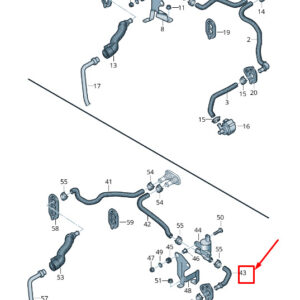 AUDI A4 Avant B9 Engine Coolant Hose 8W2819350L ORIGINAL