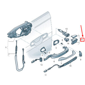 AUDI A8 4N Front Right Exterior Door Handle Cover RHD 4N2837876GRU ORIGINAL