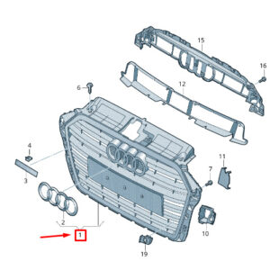 AUDI A3 Sportback 8V Radiator Grille 8V3853651AN RN4 8V3853651ANRN4 ORIGINAL