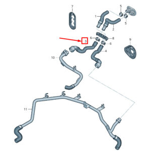 AUDI A4 B9 Coolant Hose With Quick Release Coupling 8W0819334AE ORIGINAL