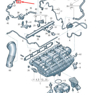AUDI Q7 4M Engine Vent Hose 4M0201994R ORIGINAL