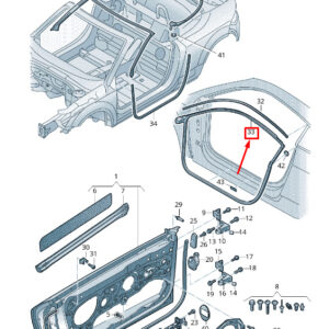 AUDI TT FV Front Left Inner Door Seal 8S8831707B ORIGINAL