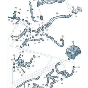 AUDI Q7 4M Engine Coolant Hose 4M0265315B ORIGINAL