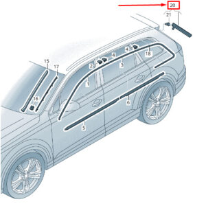 AUDI Q7 4M Rear Right Spoiler 4M0854872A5FQ 4M0854872A 5FQ ORIGINAL