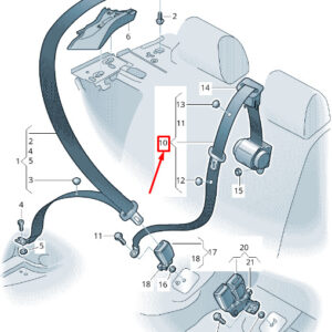 AUDI Q3 8U Rear Center Seatbelt 8U0857807B V04 8U0857807BV04 ORIGINAL