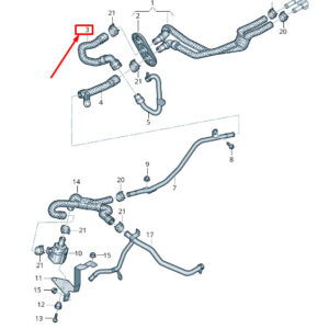 AUDI Q5 FY Engine Coolant Hose 80A819332C ORIGINAL
