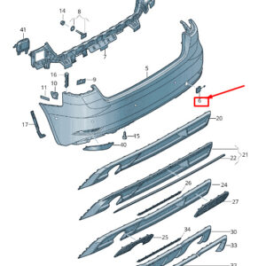 AUDI A3 Sportback 8V Rear Bumper Towing Eye Cover 8V3807441CGRU ORIGINAL