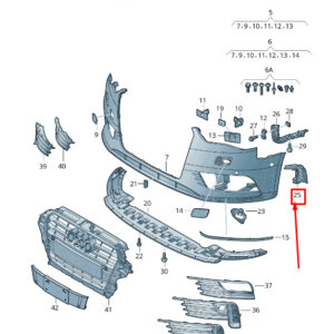 AUDI A3 Sportback 8V Front Right Fog Lamp Mounting 8V5807262 ORIGINAL