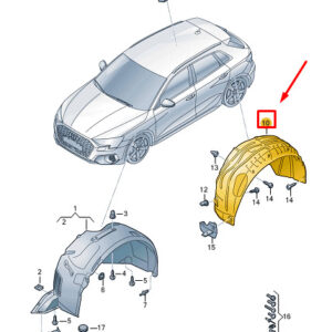 AUDI A3 Sportback 8Y Rear Right Arch Liner 8Y0810172A ORIGINAL
