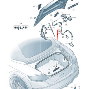 AUDI TT FV Rear Deck Lid Release Cable 8S7880769B ORIGINAL