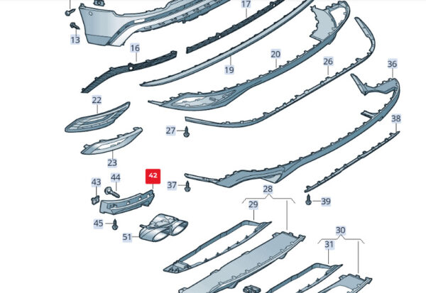 AUDI Q8 4MN Rear Right Bumper Bracket 4M8807348 ORIGINAL