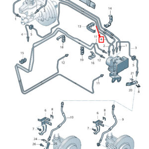 AUDI TT 8J Brake Pipe From Hydraulics To Brake Hose 8J2614724D ORIGINAL