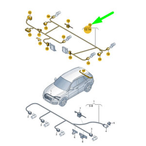AUDI Q5 8R Rear Bumper Wiring Set 8R0971104BN ORIGINAL