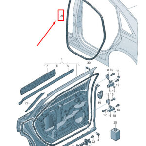 AUDI A8 4N Rear Right Inner Door Seal Rubber 4N4833722B ORIGINAL