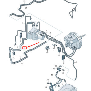 AUDI A8 4N Brake Line From Hydraulics To Connecting Piece 4N2614725E ORIGINAL