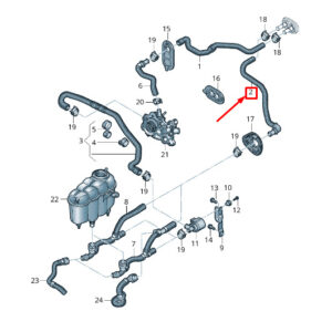 AUDI A4 Avant B9 Engine Coolant Hose 8W0819350H ORIGINAL