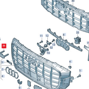 AUDI Q8 4MN Front Radiator Grille Right Cover 4M8853294RN4 ORIGINAL