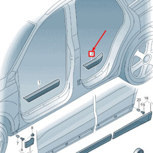 AUDI Q5 8R Rear Left Sill Trim Strip 8R0853375D01C 8R0853375D 01C ORIGINAL