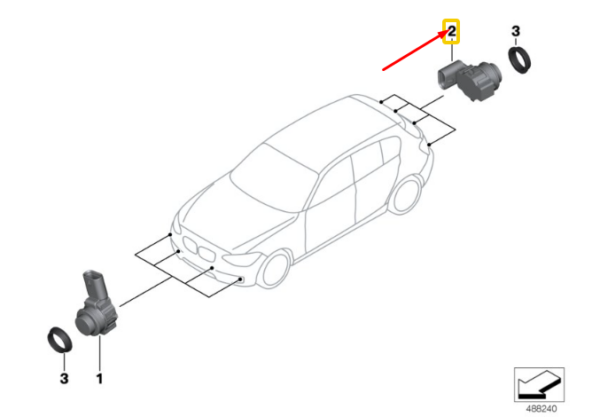 BMW 1 F20 Rear Parking Sensor 66209261607 ORIGINAL