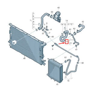 AUDI A7 Sportback 4G Engine Coolant Hose 4G0121472L ORIGINAL