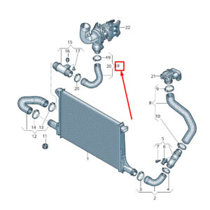 AUDI Q7 4M Right Intercooler Pressure Hose 4M0145738R ORIGINAL