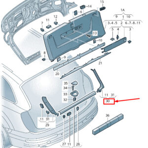 AUDI Q7 4M Rear Right Upper Trim Panel 4M0867608F 4PK 4M0867608F4PK ORIGINAL